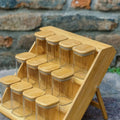 Bamboo Spice Rack Organizer with 12 Airtight Jars
