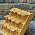 Bamboo Spice Rack Organizer with 12 Airtight Jars