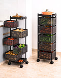 5-Tier Rolling Kitchen Storage Cart – Multi-Purpose Metal Organizer Rack