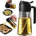 2-in-1 Glass Oil Sprayer & Pourer Bottle with Measuring Scale – 400ml Kitchen Oil Dispenser