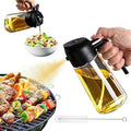 2-in-1 Glass Oil Sprayer & Pourer Bottle with Measuring Scale – 400ml Kitchen Oil Dispenser